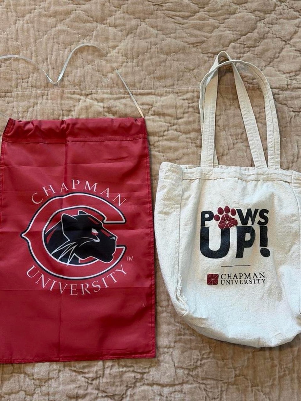 Chapman University Banner & Cream Tote Set